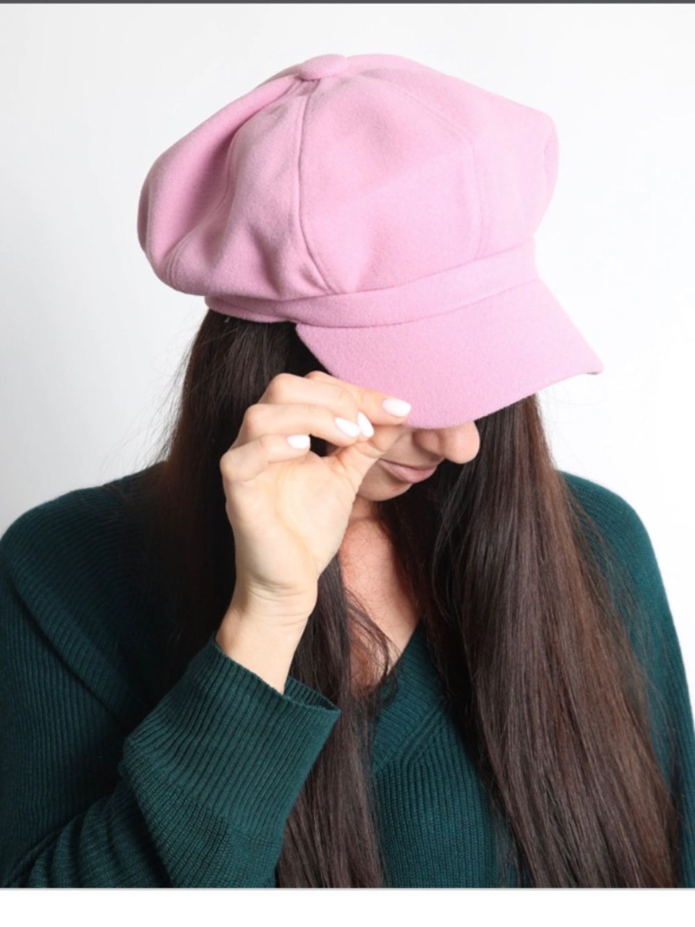 NWOT Baby Pink 100% Cotton Newsboy Apple Cap Hat | Soft Girl Coquette Spring